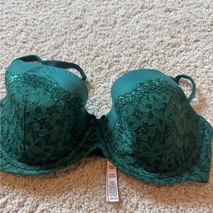 Victoria's Secret Lined Demi Body by Victoria 34DD green bra